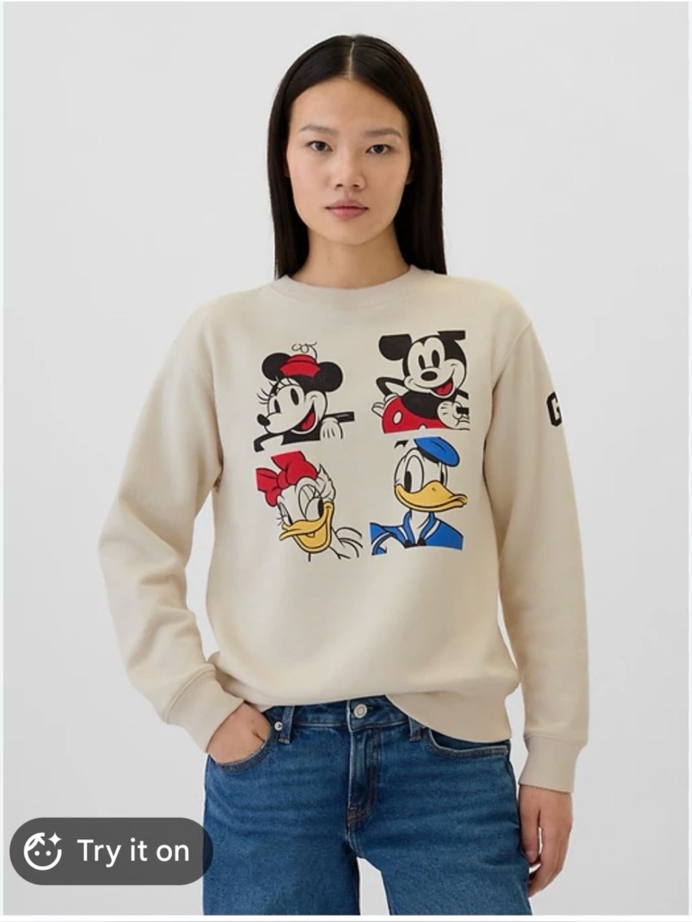Disney Cream Sweatshirt with Classic Character Panels